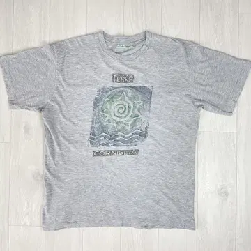 빈티지 90s 이탈리아제 싱글 스티치 아트 그레이 티셔츠