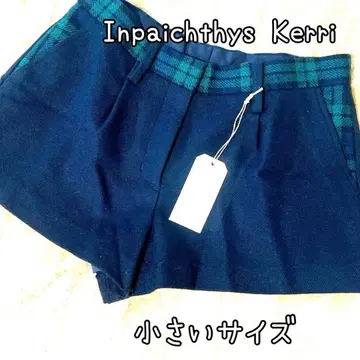 작은 사이즈 [인팍티스 리] 울 혼방 그린 체크 숏팬츠