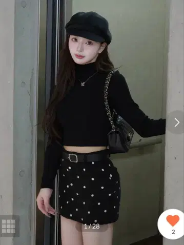 [벨트 미사용] 다리치 Darich 도트 트위드 벨트 미니 스커트