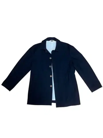 무인양품 울 혼방 멜톤 자켓 히든 버튼 다크 네이비 L 사이즈