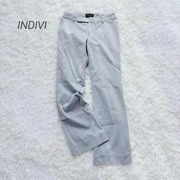 인디비 플레어 팬츠 스트라이프 비즈니스 포멀 일본제 그레이 M