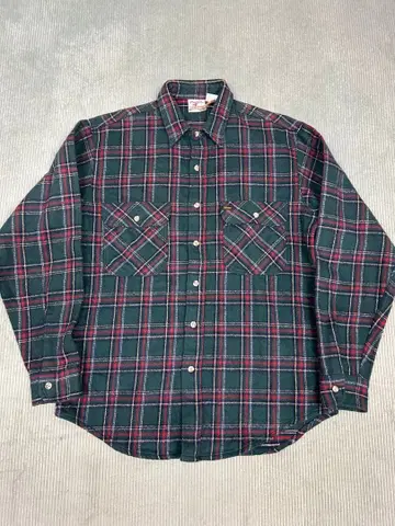 프렌티스 미국제 체크 무늬 플란넬 셔츠 빈티지