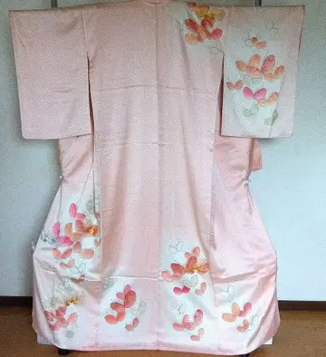 라이트 핑크 나비 무늬 순수 실크