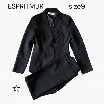 에스프리뮬 셋업 팬츠 수트 블랙 9호 M 취업