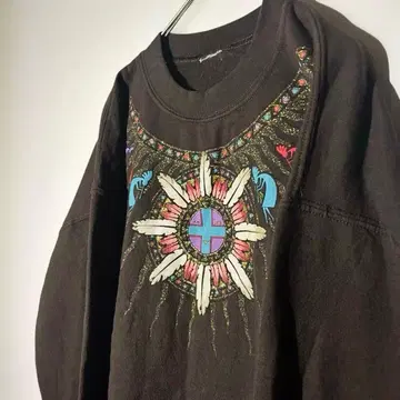 [ 개성파 구제 의류 ] 트레이닝복 브라운 레어 로고 프린트 M~L 상당