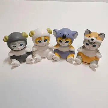 Mofusand 동물 캐릭터 피규어 4개 세트