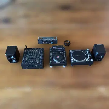 가챠 가샤 파이오니어 DJ 6세트 + 빅터 라디오 카세트 Pioneer