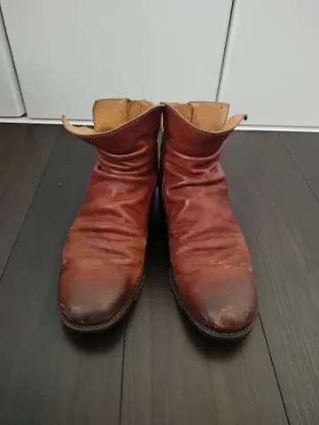 PADRONE 파드로네 AND A 별주 주름 가공 가죽 부츠