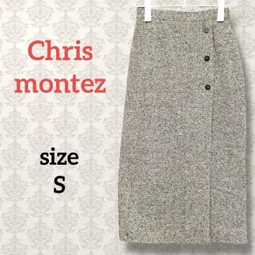 크리스몬테스 [S] 랩 롱 타이트 스커트 일본제 트위드 페미닌