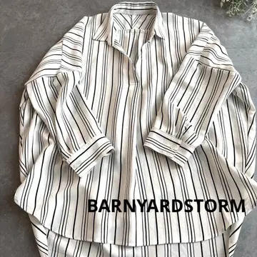 BARNYARDSTORM 스트라이프 오버 사이즈 셔츠 사이즈 FREE