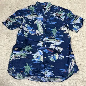 TOMMY HILFIGER 린넨 바케이션 프린트 숏 슬리브 셔츠