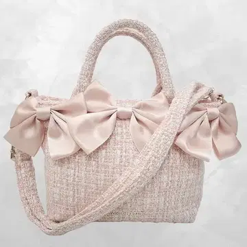 메종 드 플뢰르 핑크매니아 볼륨 리본 2Way 토트 S 백