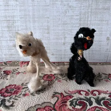 [레어] 쇼와 레트로 몰 인형 푸들 페어 2체 세트 당시 빈티지