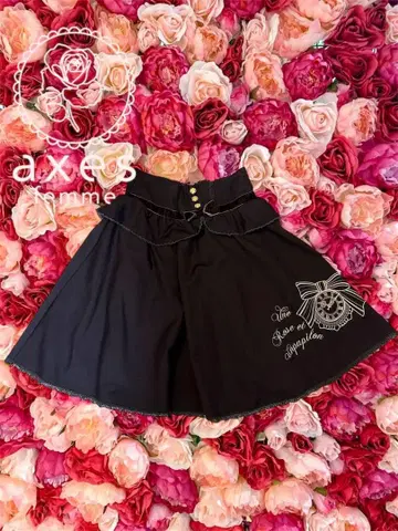 엑시즈팜 포에틱 시계 자수 플레어 스커트