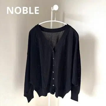NOBLE 2WAY 라메 돌먼 가디건 시어 블랙 봄/여름 하오리