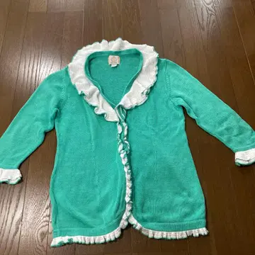 Royal Alpaca 민트 그린 가디건 S 프릴