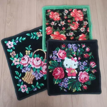 페이러 손수건 헬로키티 꽃 바스켓 3개 세트