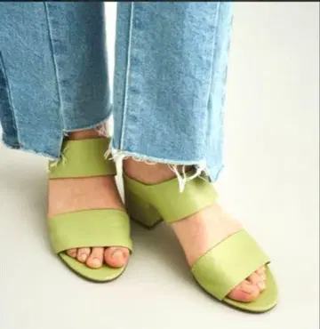 33,000엔 새상품 [ 코르소 로마 ] 가죽 투 벨트 뮬 23.5 그린