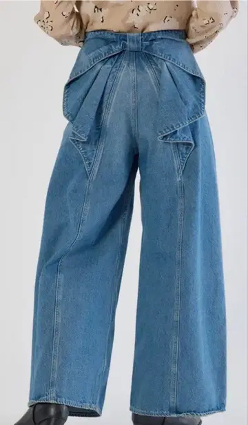 미사용 새상품 백리본 하이웨스트 데님 팬츠 로데오 크라운