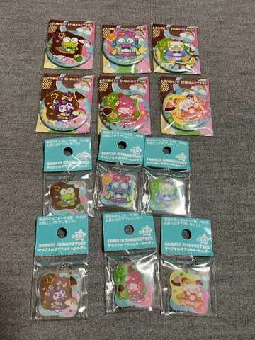 산리오 캐릭터즈 캔 거울 아크릴 키링 세트 로손