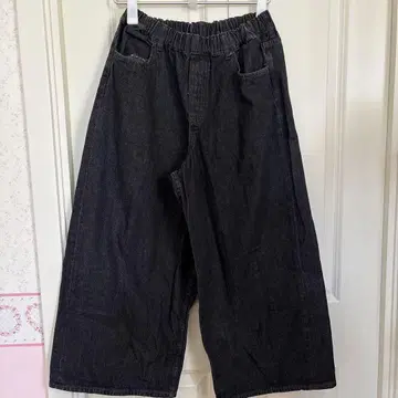 스튜디오 클립 블랙 와이드 팬츠 면 100% 작은 키 사이즈