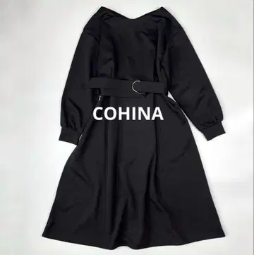 코히나 COHINA A라인 허리 벨트 원피스 작은 키 긴팔