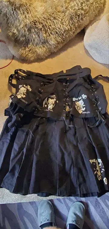 스커트 플리츠 펑크 고스로리 빅 사이즈