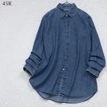 45R 인디고 염색 히요쿠 소프트 데님 셔츠 겉옷 고급