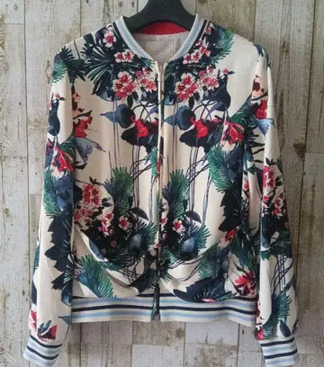 Trafaluc Zara 트로피컬 꽃무늬 블루종 S 사이즈