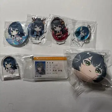 W 학마스 츠키무라 테마리 학생증풍 아크릴 키링 캔뱃지 등 7점 세트