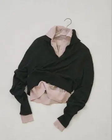 todayful Layered Polo Knit 차콜 그레이