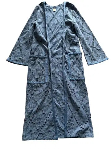 론 헤르만 컷워크 레이스 롱 가디건 블루 Ron herman 자수