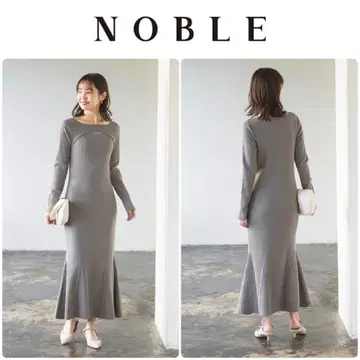 새상품급! NOBLE 노블 데콜테 오픈 니트 원피스 36 사이즈