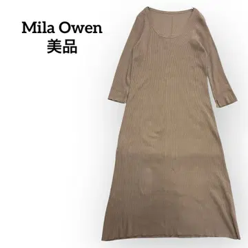 새상품급 미라 오웬 리브 롱 원피스 S 1 베이지 A라인 루즈핏