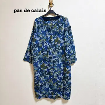 새상품급 파드칼레 울 플라워 그라데이션 프린트 원피스 36