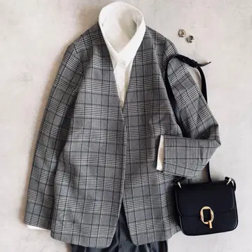 새상품급 정가 3만 데미룩스 빔즈 테일러드 자켓 체크 일본제