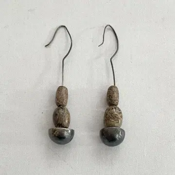 귀걸이 / 양쪽 귀 / 민족 (우드 실버)