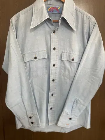 70s Wrangler 빈티지 샴브레이 셔츠