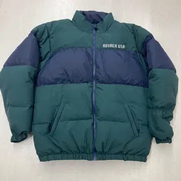 AVIREX USA 다운 자켓 그린/네이비