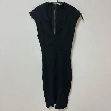 원피스 블랙 슬리브리스 롱 원피스 타이트 슬릿