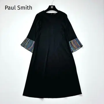 새상품급 폴스미스 멀티 스트라이프 플레어 슬리브 원피스 스트레치 M