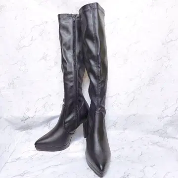 VIVIAN 스틸레토 플랫폼 스트레치 롱 부츠