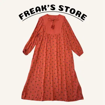 FREAK'S STORE 꽃무늬 맥시 길이 원피스 M 사이즈 긴팔 여성용