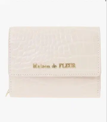 Maison de FLEUR 악어 엠보싱 지갑 아이보리