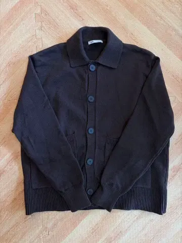 ZARA 가디건 다크 브라운