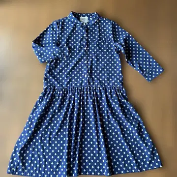 마린프랑세즈 블루 7부 소매 귀여운 원피스