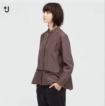UNIQLO +J 브라운 실크 블라우스