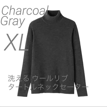 새상품 [ XL ] 그레이 MUJI 울 터틀넥 스웨터 무인양품