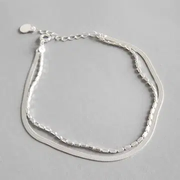 148 스네이크 체인 x 볼 체인 2연 실버 팔찌 SV925