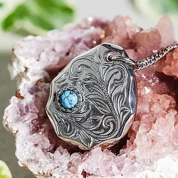 147 하와이안 주얼리 스크롤 패턴 터콰이즈 펜던트 탑